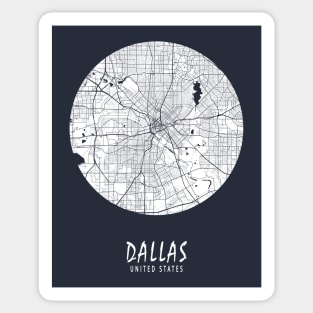 Dallas, Texas, USA City Map - Full Moon Sticker